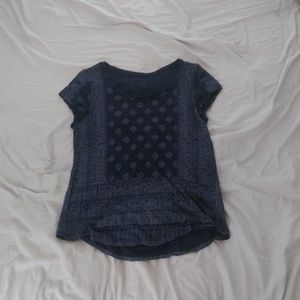 Lucky Brand linen tribal print tee